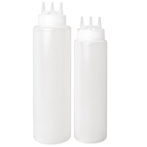  Vogue Quetschflasche transparent mit 3 Ausgießern | 2 Größen | Pro 5 