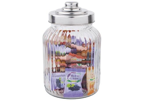  HorecaTraders Bocal en verre côtelé Olympia | 90 cl 