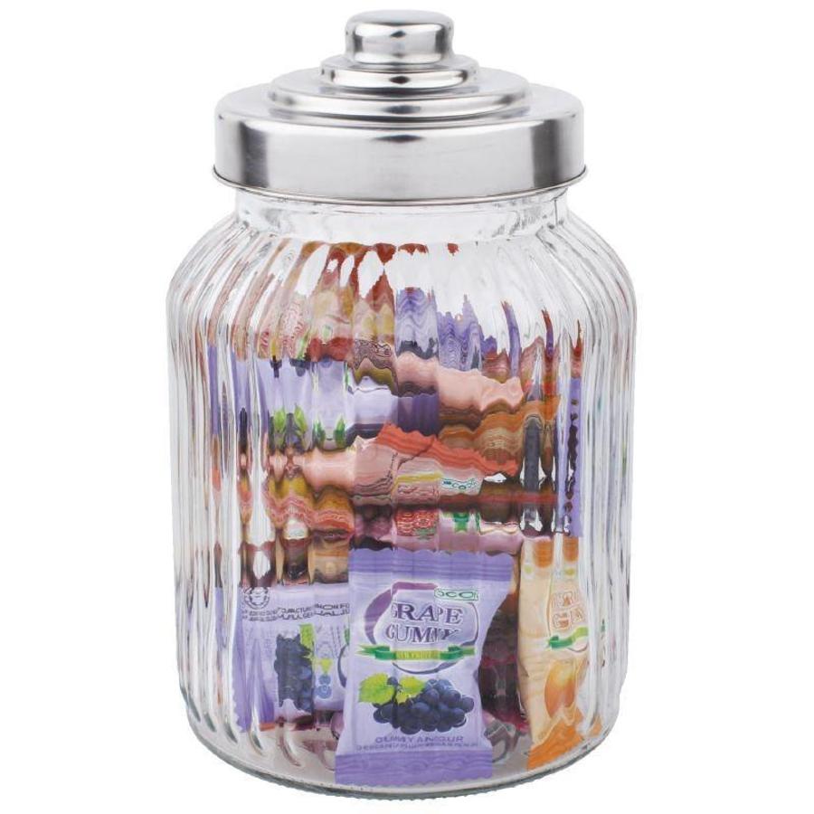 Olympia Einmachglas aus geripptem Glas | 90 cl