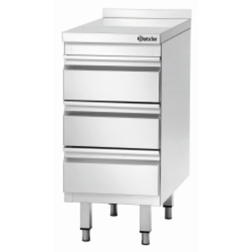  Bartscher Chest of drawers | 3 drawers | with backsplash 