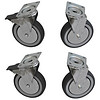 HorecaTraders 4 caster wheels kit for cabinet | 2 with brake