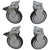 HorecaTraders 4 castor wheels kit for cabinet | 2 with brake
