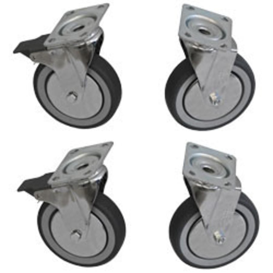 Kit de 4 roulettes pour armoire | 2 avec frein