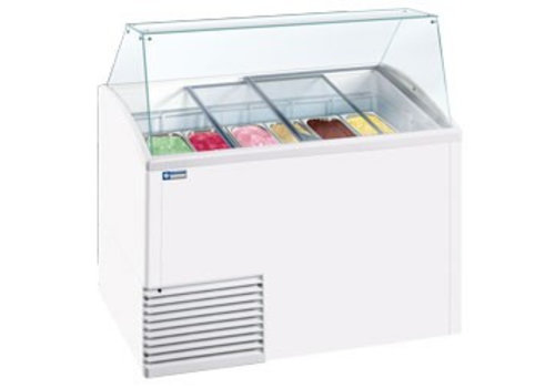  HorecaTraders Vitrine à glaces 134x72x(H)125 cm | 10 Cuisson 