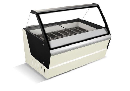  HorecaTraders Ice cream display case Hawaii | 16 ice cream tubs | 1590x1195x1335mm 