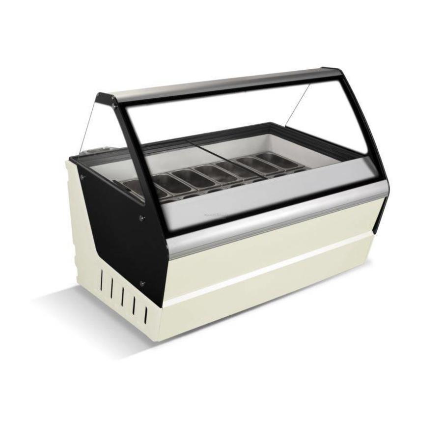Ice cream display case Hawaii | 16 ice cream tubs | 1590x1195x1335mm