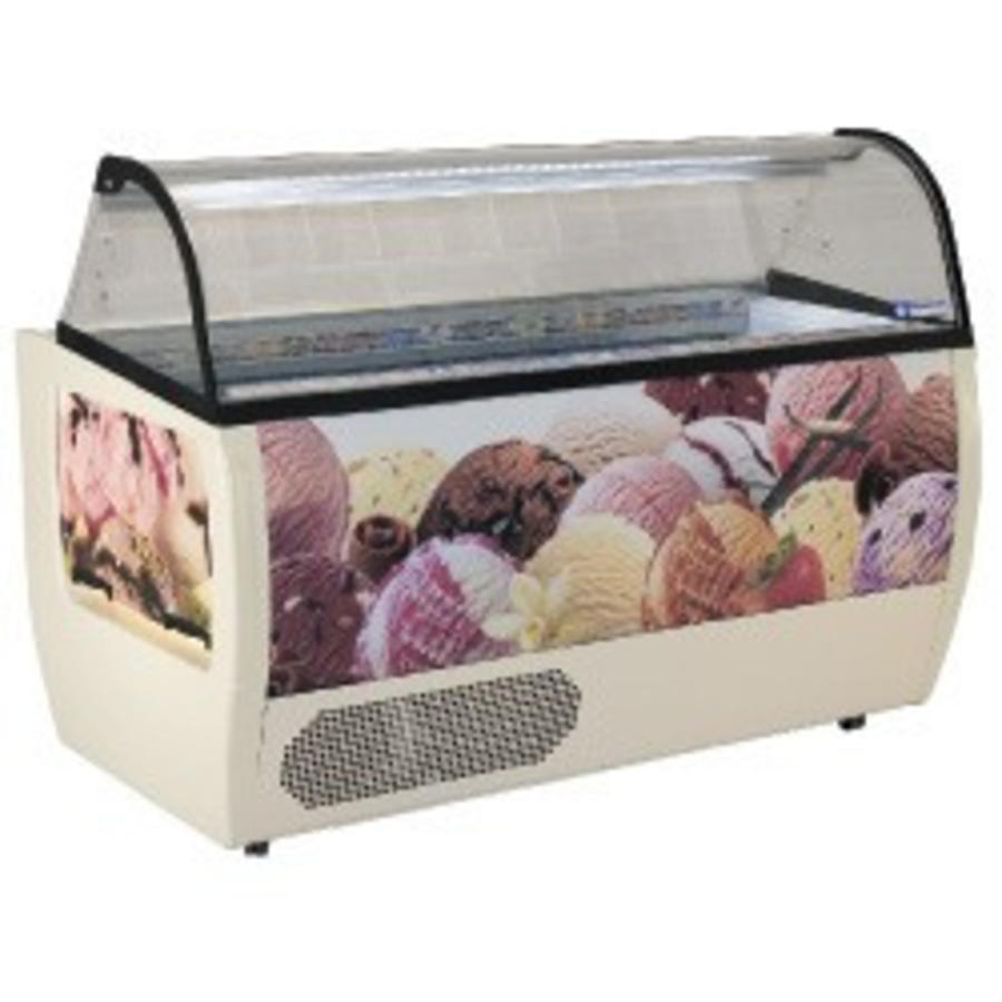 Scoop ice cream display case for ice cream 1775x930x (H) 1285mm | 13 bins