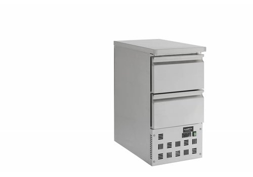  Combisteel Etabli réfrigéré en acier inoxydable 2 tiroirs | 43,5 x 70 x 87 cm 