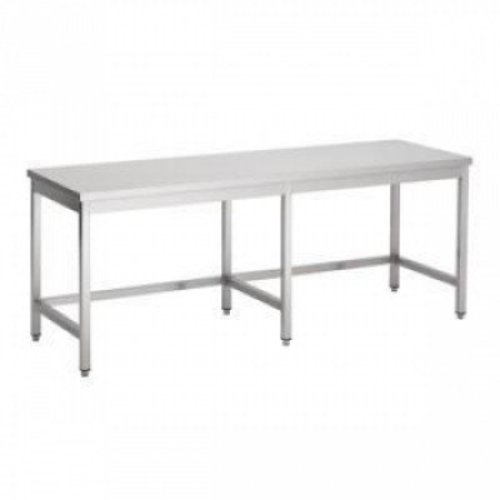  Combisteel Werktafel RVS Open Onderstel 70cm 6 Poots | 4 Formaten 