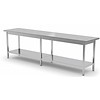 Combisteel Long stainless steel work table with bottom shelf | 80 cm Deep | 4 Formats