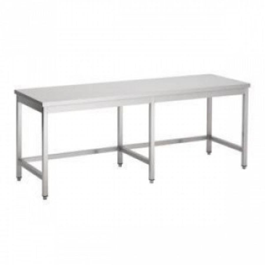 Table de travail inox base ouverte 80cm 6 pieds | 4 formats