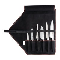 Canvas knife case black | 6-piece