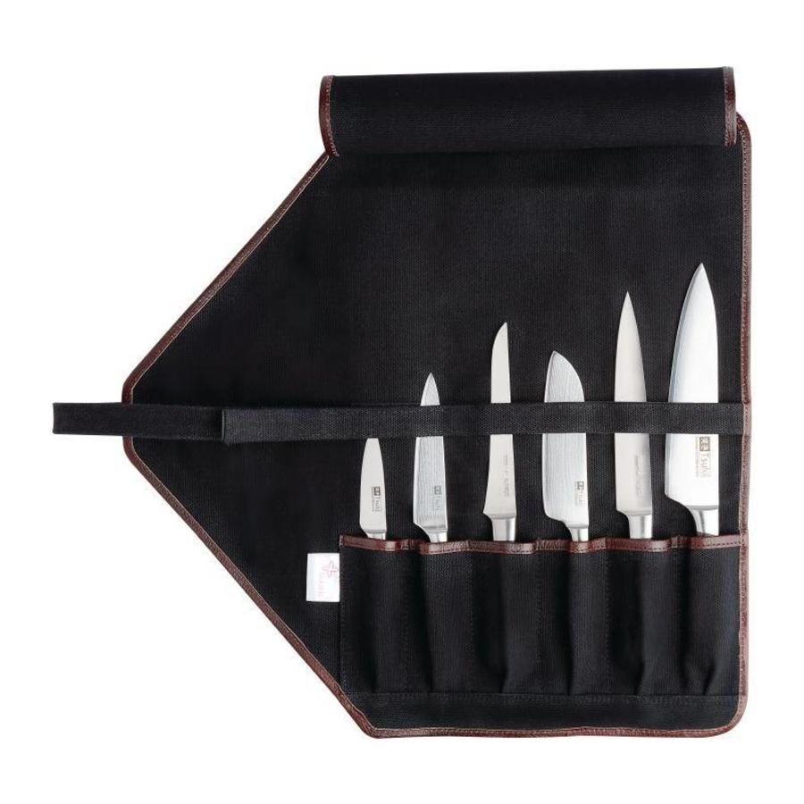 Canvas knife case black | 6 pcs