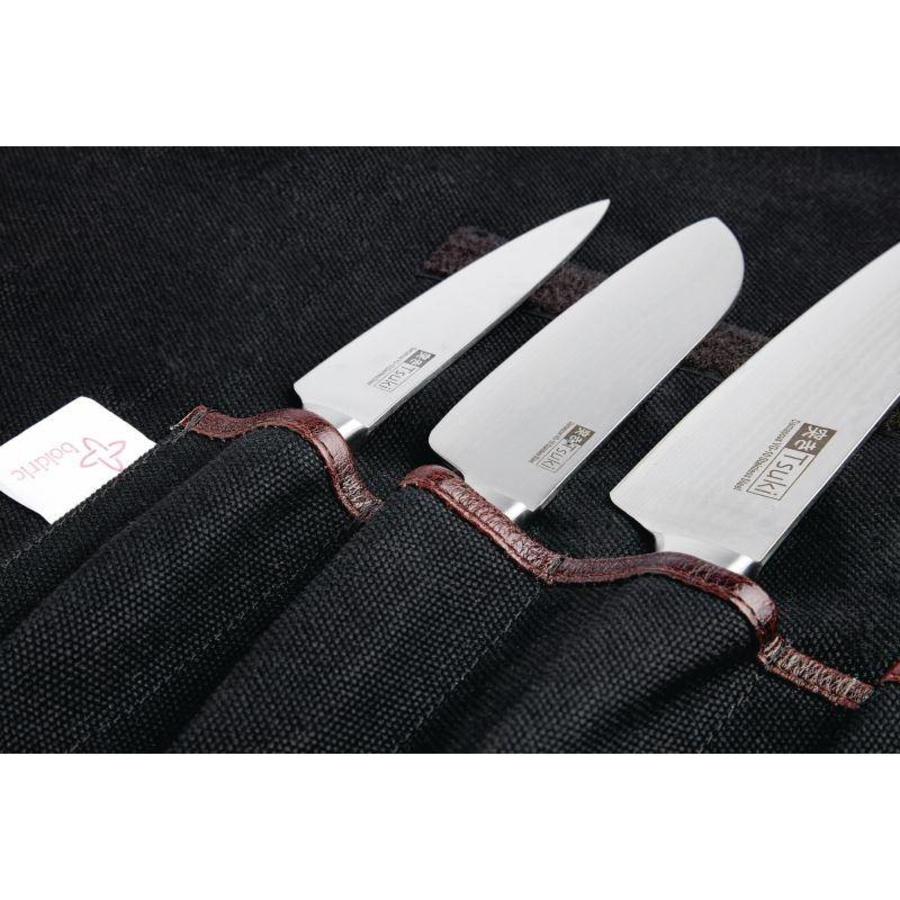 Canvas knife case black | 6-piece