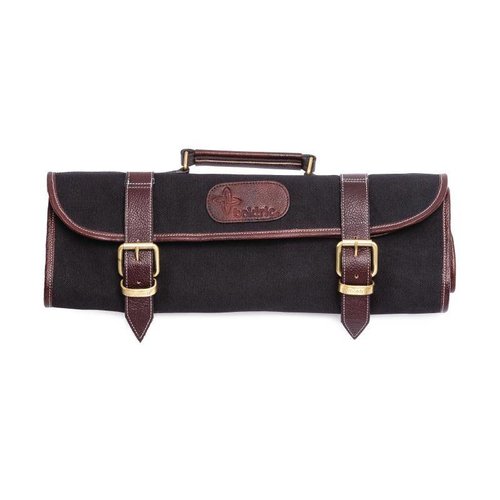  HorecaTraders Canvas knife case black | 9-piece 