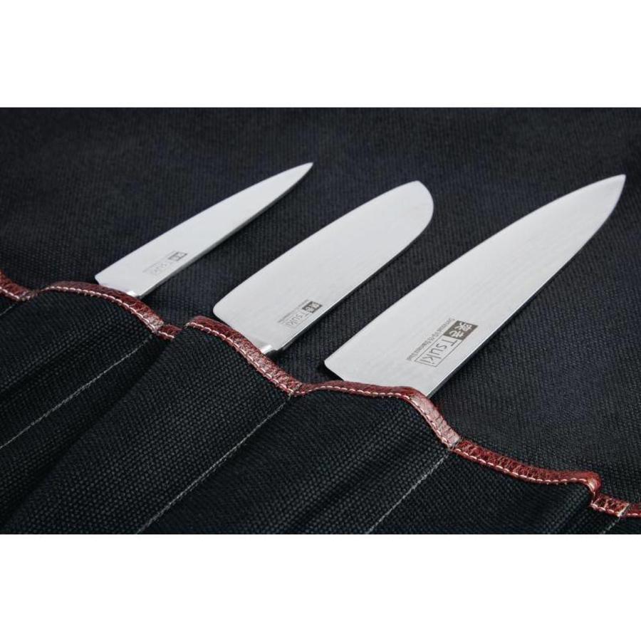 Canvas knife case black | 9-piece
