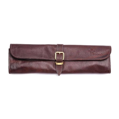  HorecaTraders leather knife case with buckle brown | 8-piece 