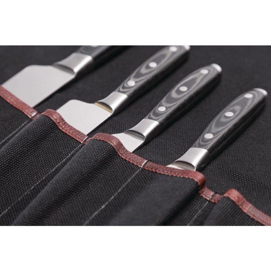 Black canvas knife case | 17 parts