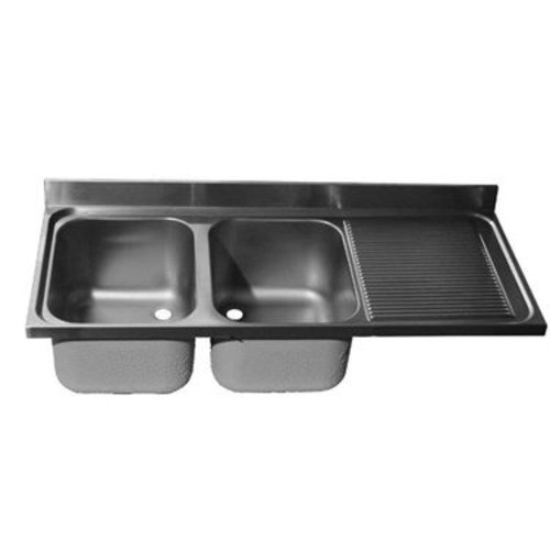  HorecaTraders Plateau de table pour évier | 2 lavabos à gauche | 8 tailles 