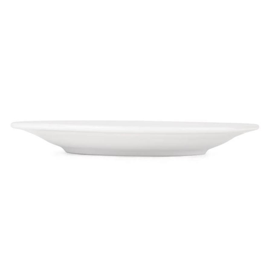 Assiette en porcelaine blanche à large bord | 23 cm (12 pièces)