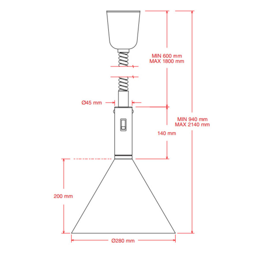 Lampe chauffante réglable | Aluminium
