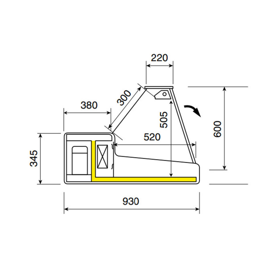 Refrigerated display counter | straight front glass