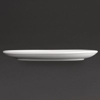 Assiette plate ovale en porcelaine | 25 cm (12 pièces)