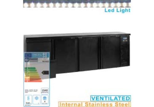  HorecaTraders Bar réfrigéré 3 portes et 2 tiroirs, 630 litres 