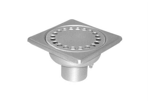  HorecaTraders Stainless steel floor drain 100 x 100 mm Vertical drain 40 mm 