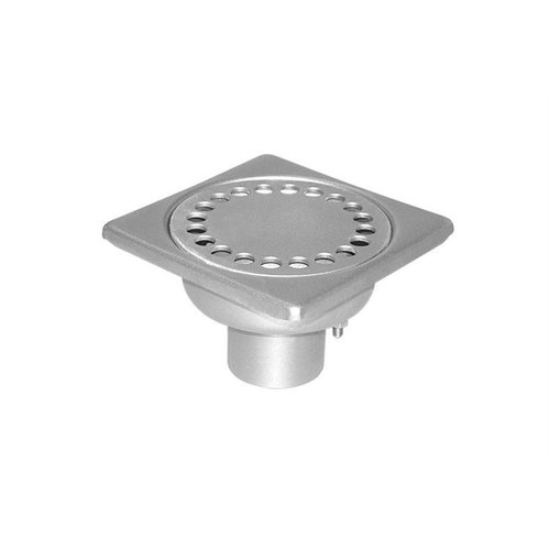  HorecaTraders Siphon de sol en acier inoxydable 100 x 100 mm, siphon vertical 40 mm 