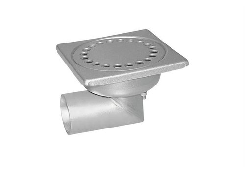  HorecaTraders Stainless steel Floor drain 100 x 100 mm Side drain 40 mm 