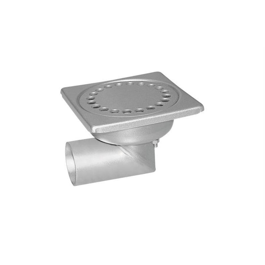 Siphon de sol en acier inoxydable 100 x 100 mm, siphon latéral 40 mm