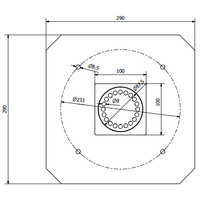 RVS Vloerafvoerput 100 x 100 mm Telescopische Afvoer 40 mm