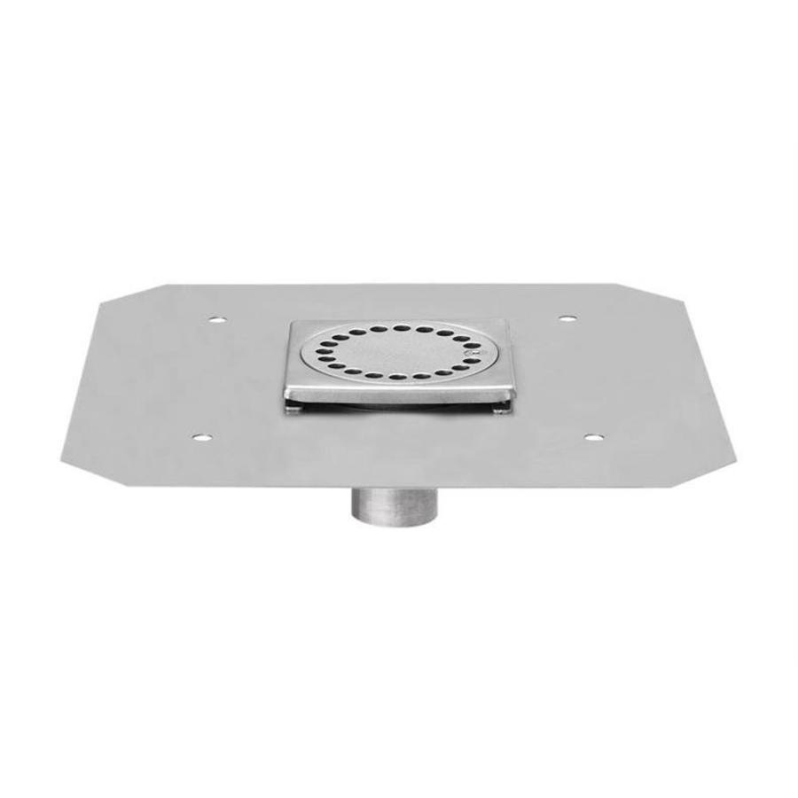 Stainless steel floor drain 100 x 100 mm Telescopic drain 40 mm