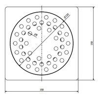 RVS Vloerafvoerput 150 x 150 mm Verticale Afvoer 50 mm