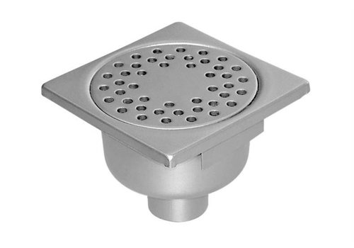 HorecaTraders Stainless Steel Floor Drain 150 x 150 mm Vertical Drain 50 mm 