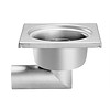 HorecaTraders Stainless steel floor drain 200 x 200 mm lateral outlet 63 mm