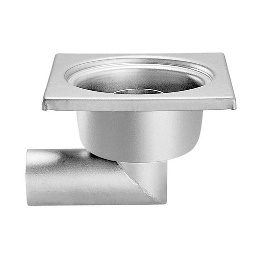  HorecaTraders Stainless steel floor drain 200 x 200 mm lateral outlet 63 mm 