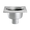 HorecaTraders Stainless steel floor drain 200 x 200 mm vertical outlet 63 mm