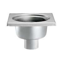 Siphon de sol en acier inoxydable 200 x 200 mm, siphon vertical 63 mm