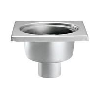 Stainless steel floor drain 200 x 200 mm vertical outlet 63 mm