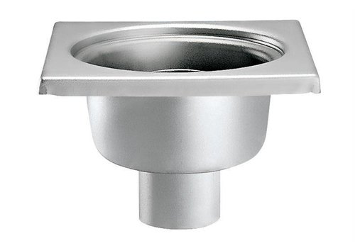  HorecaTraders Stainless steel floor drain 200 x 200 mm vertical drain 63 mm 