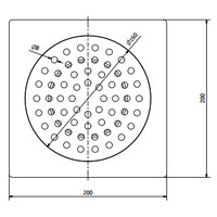 Stainless steel floor drain 200 x 200 mm vertical outlet 63 mm