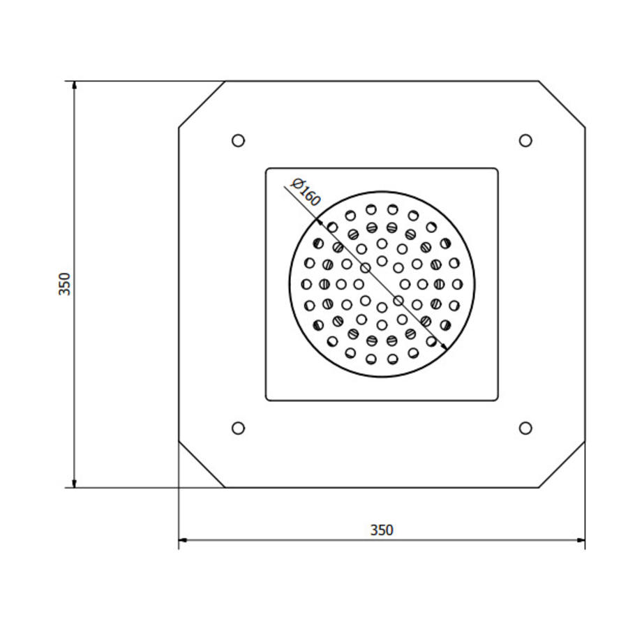 RVS Vloerafvoerput 200 x 200 mm telescopische Afvoer 63 mm