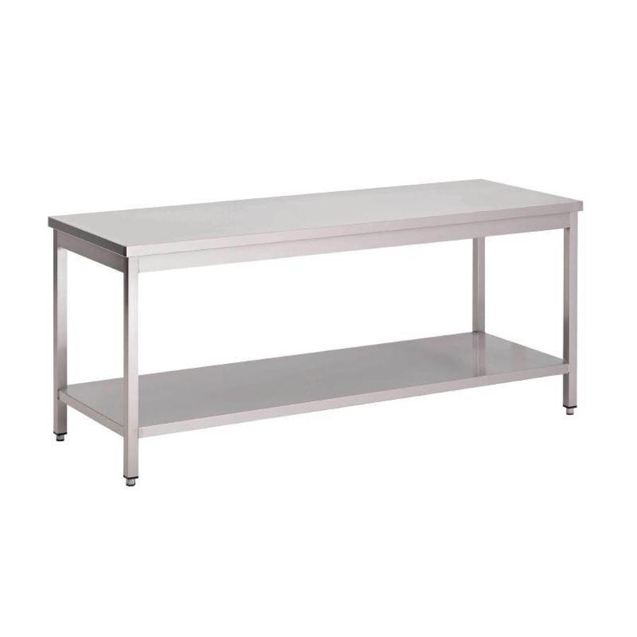 Stainless steel work table with bottom shelf | 70 cm | 8 Formats