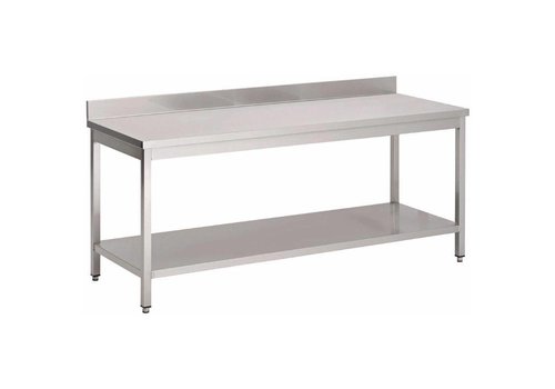  HorecaTraders RVS werktafel met onderblad en spatrand | 70 cm | 8 Formaten 