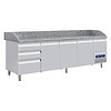 Pizza workbench 4 doors with drawers & marble top