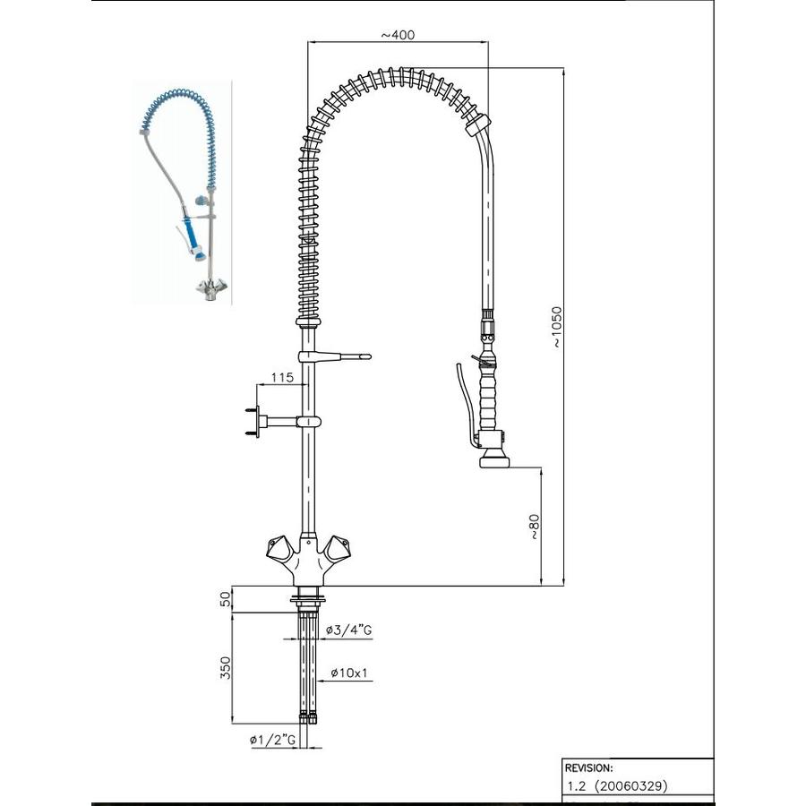 Robinet mitigeur industriel en acier chromé