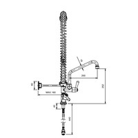 Douche de pré-rinçage en acier inoxydable | (H)75cm