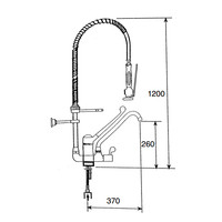 Douche de pré-rinçage chromée | (H)120cm